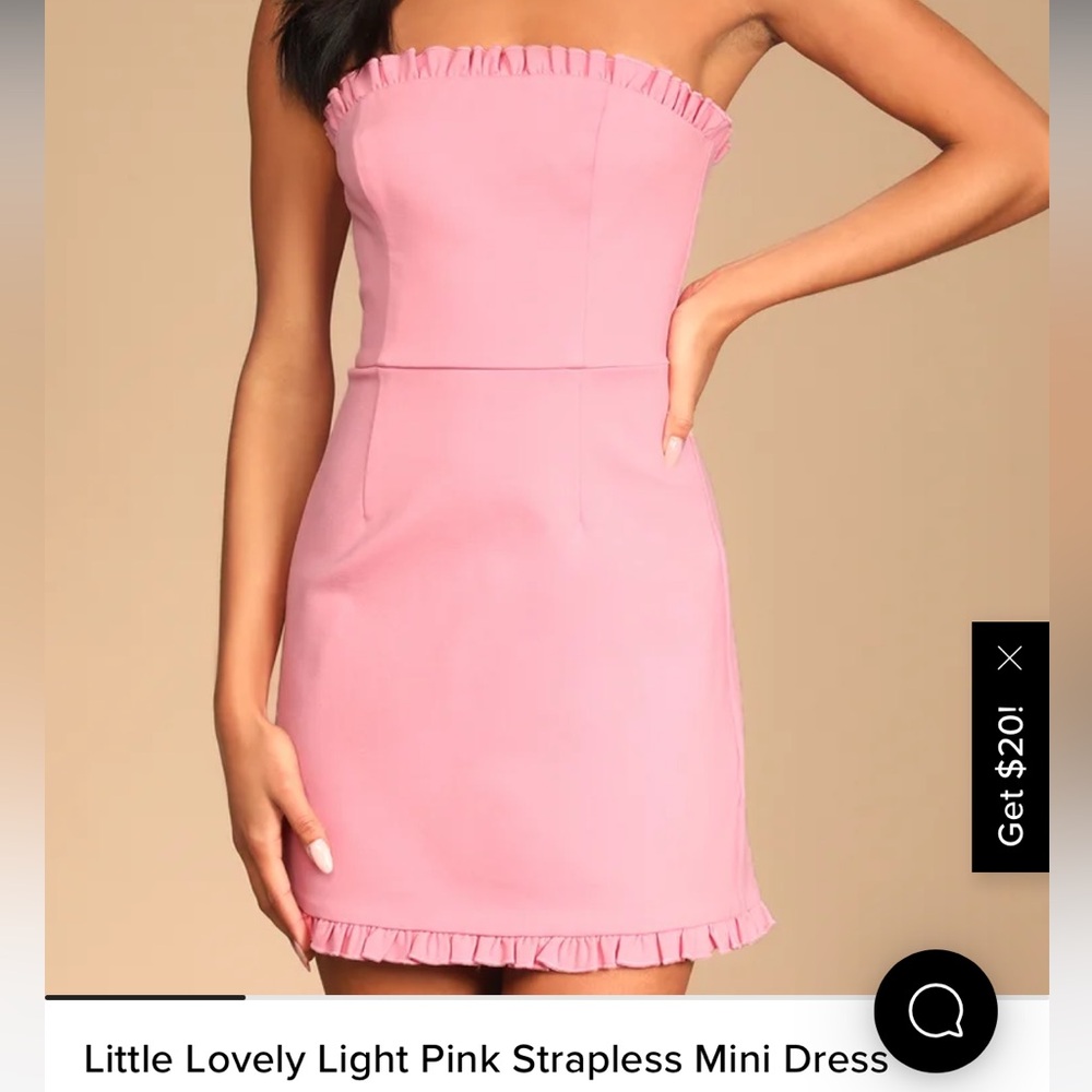 Lulu’s Little Lovely Light Pink Strapless
Mini Dress